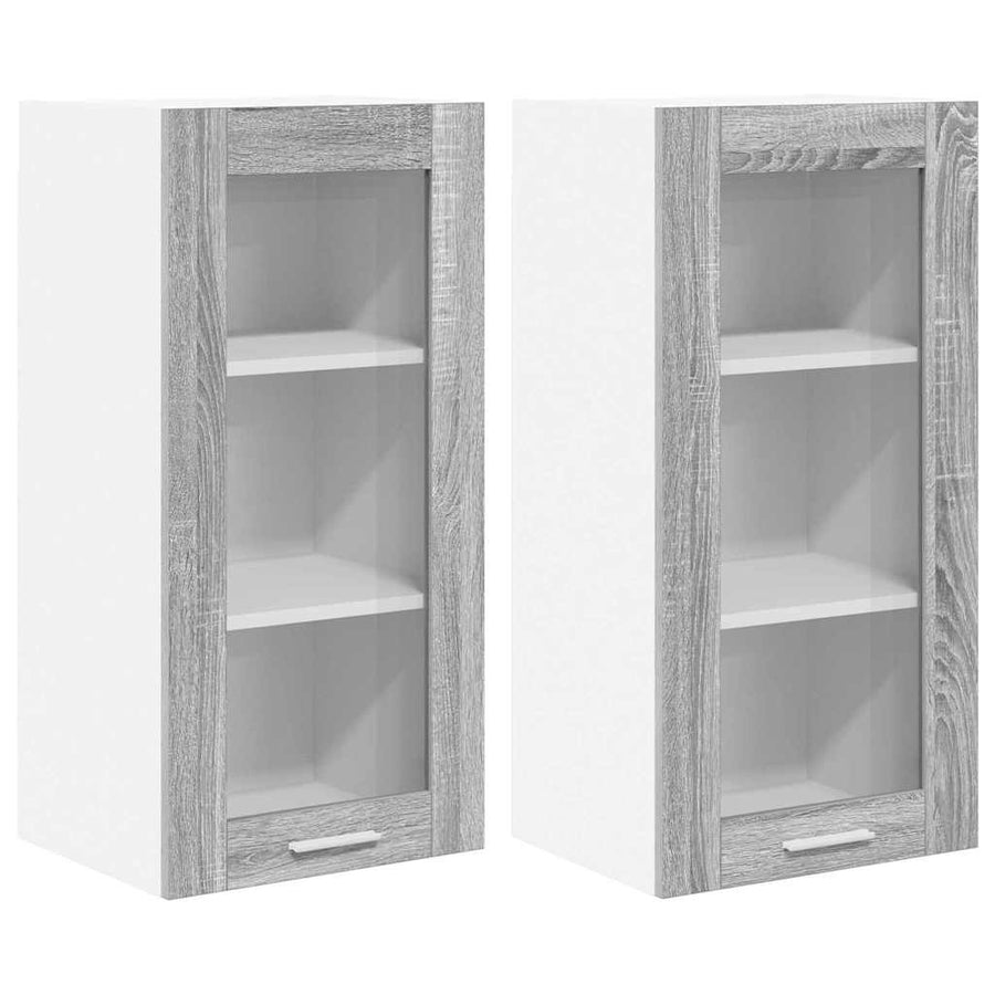 Hangkast Riga 2 pcs Grijs Sonoma 40 x 31 x 80 cm Bewerkt hout