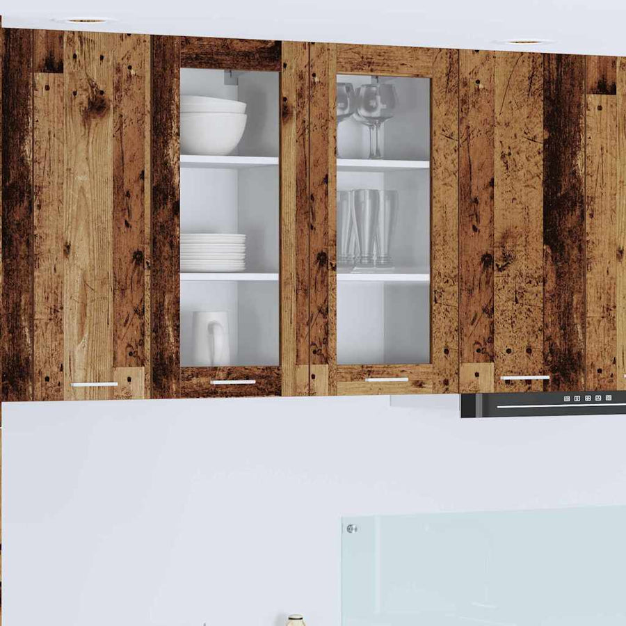 Hangkast Riga 2 pcs Oud Hout 40 x 31 x 80 cm Bewerkt hout