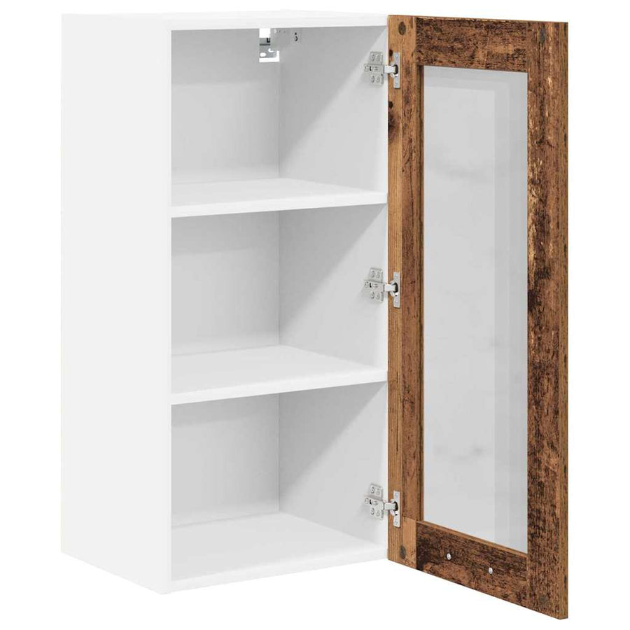 Hangkast Riga 2 pcs Oud Hout 40 x 31 x 80 cm Bewerkt hout