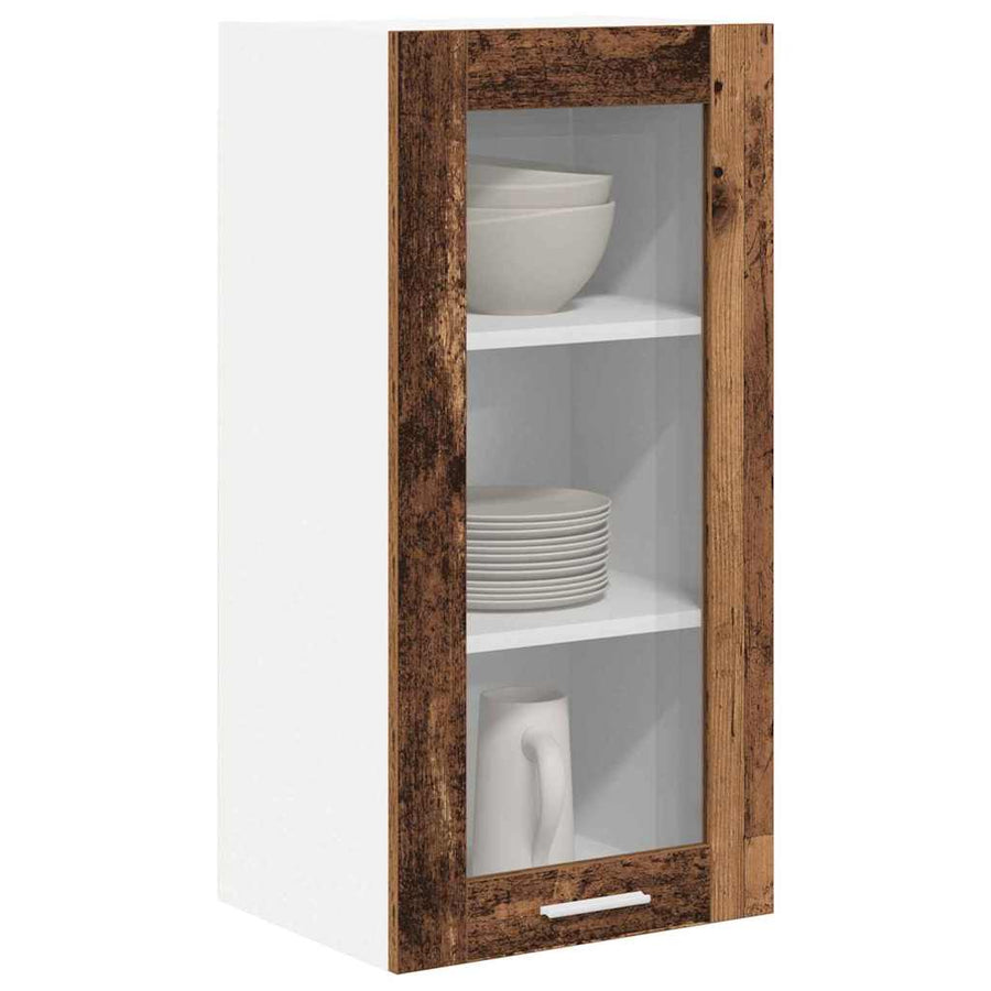 Hangkast Riga 2 pcs Oud Hout 40 x 31 x 80 cm Bewerkt hout
