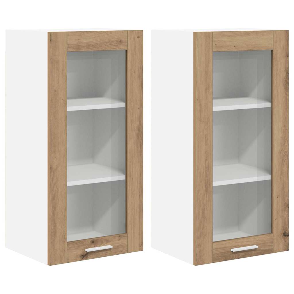 Hangkast Riga 2 pcs Artisan Eiken 40 x 31 x 80 cm Bewerkt hout