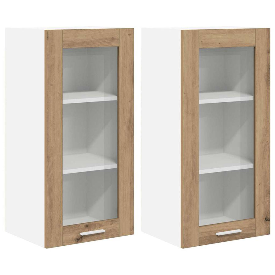 Hangkast Riga 2 pcs Artisan Eiken 40 x 31 x 80 cm Bewerkt hout