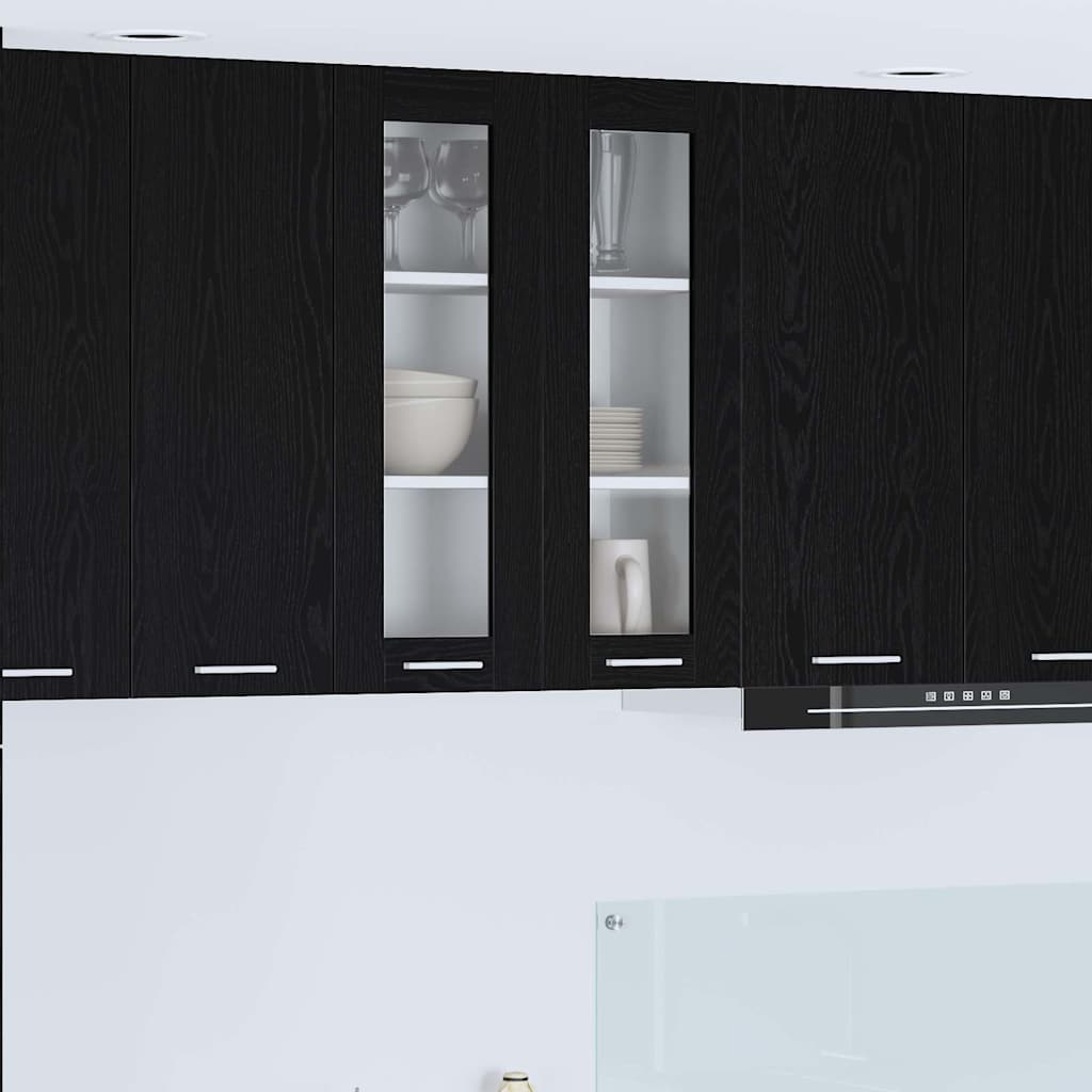 Hangkast Riga Zwart Eiken 60 x 31 x 80 cm Bewerkt hout