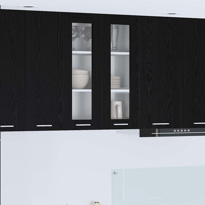 Hangkast Riga Zwart Eiken 60 x 31 x 80 cm Bewerkt hout