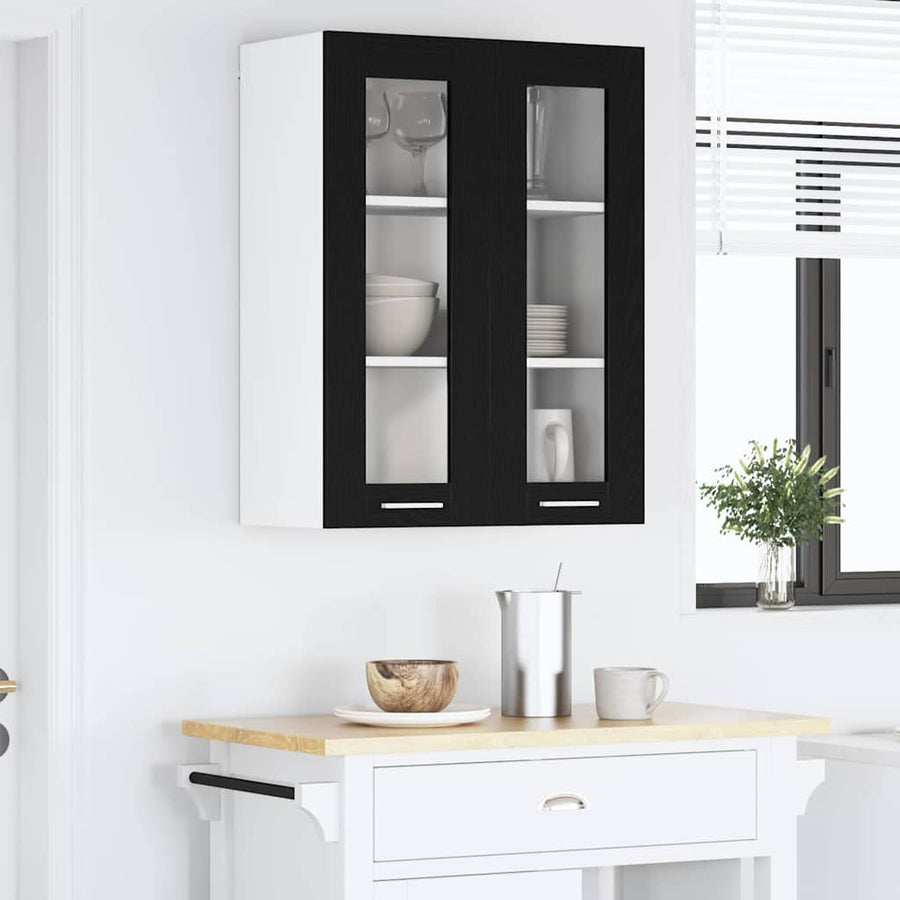 Hangkast Riga Zwart Eiken 60 x 31 x 80 cm Bewerkt hout