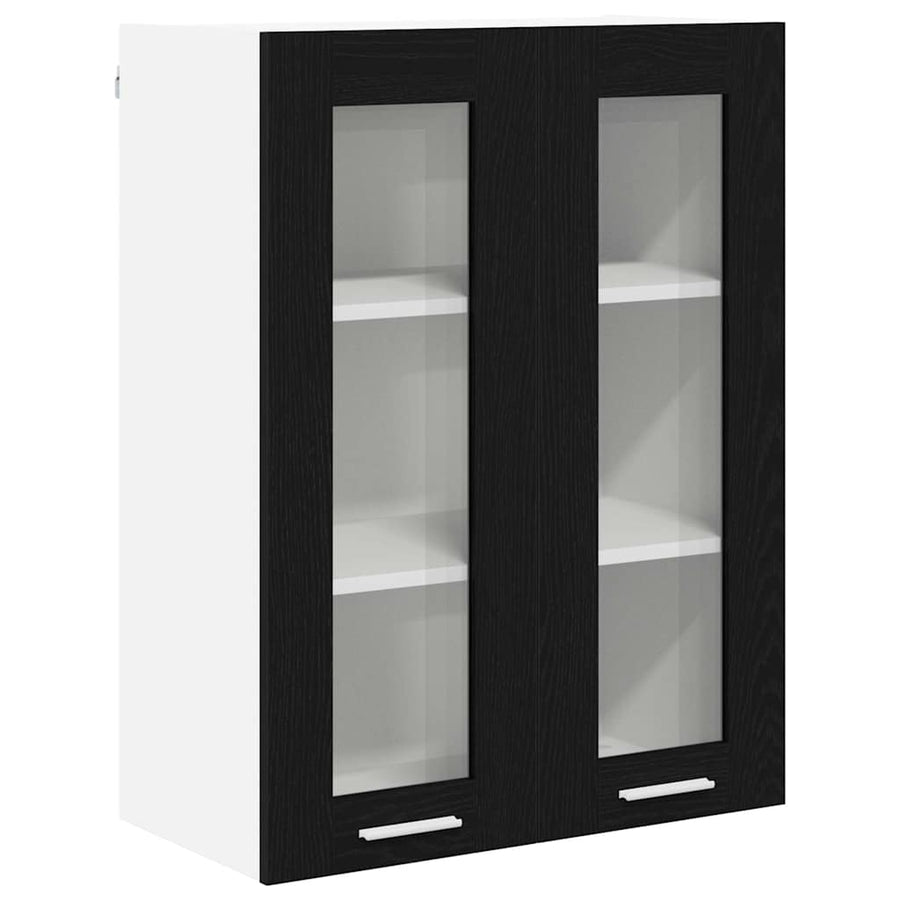 Hangkast Riga Zwart Eiken 60 x 31 x 80 cm Bewerkt hout