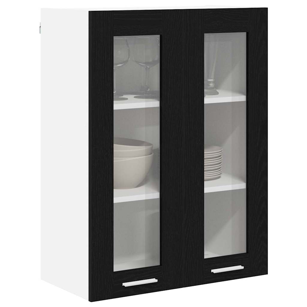Hangkast Riga Zwart Eiken 60 x 31 x 80 cm Bewerkt hout