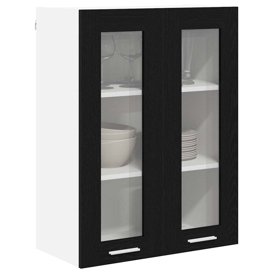 Hangkast Riga Zwart Eiken 60 x 31 x 80 cm Bewerkt hout