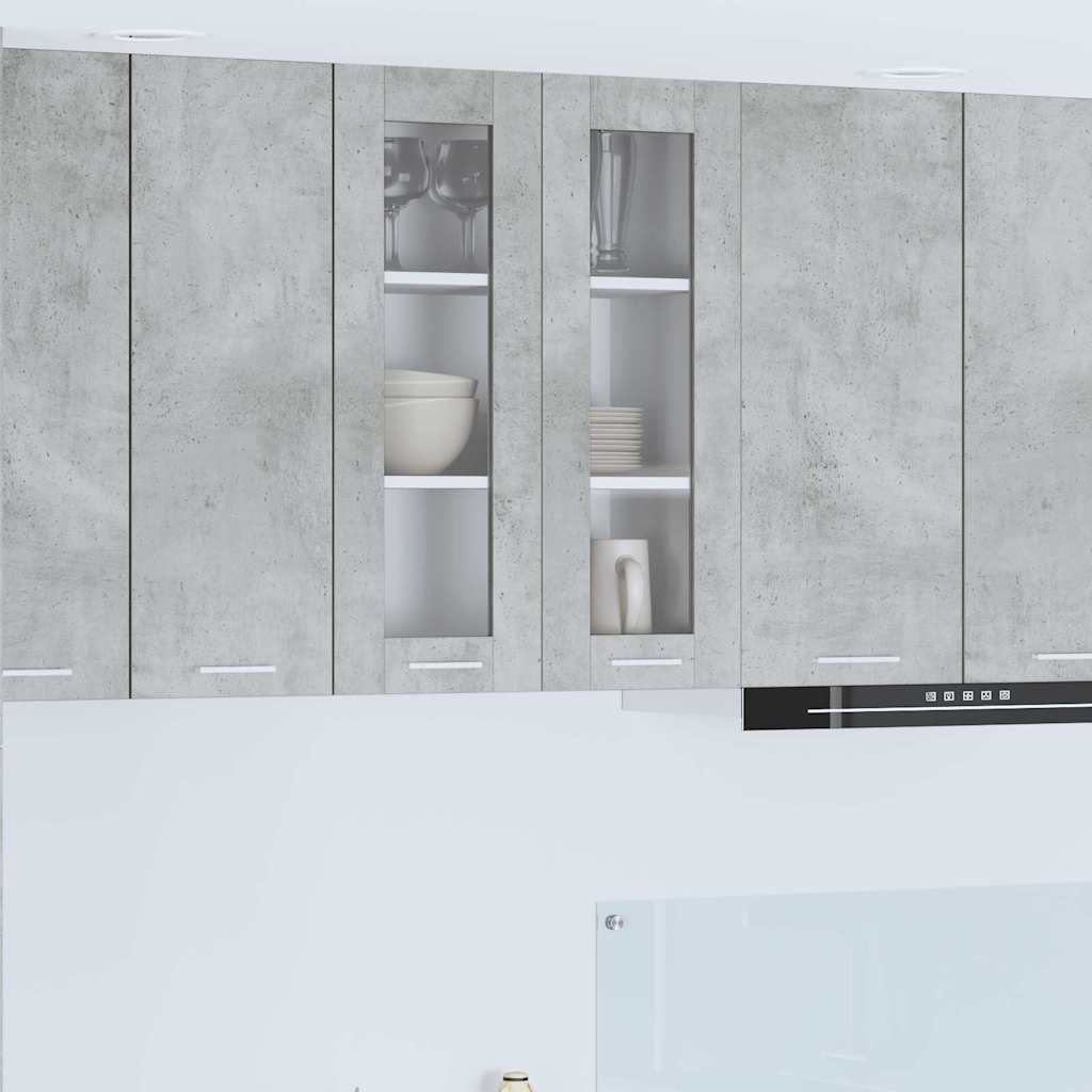 Hangkast Riga Beton Grijs 60 x 31 x 80 cm Bewerkt hout