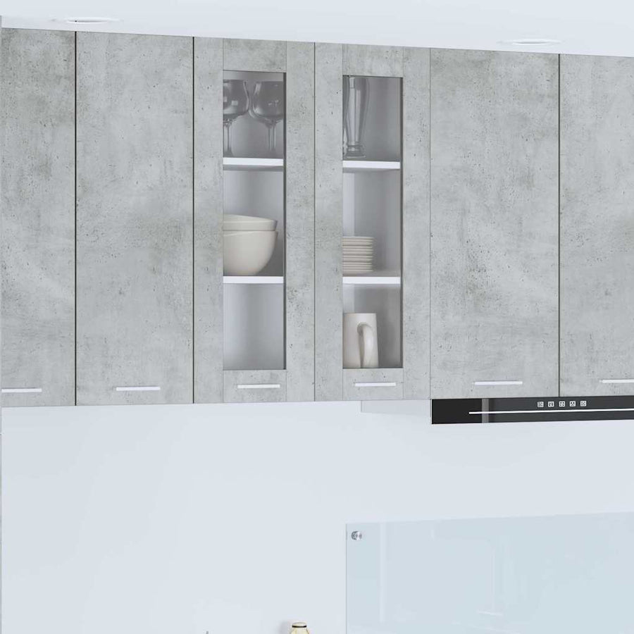 Hangkast Riga Beton Grijs 60 x 31 x 80 cm Bewerkt hout