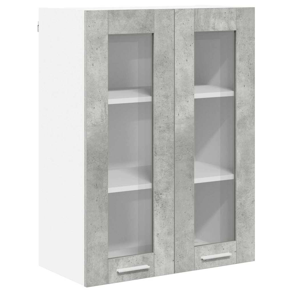 Hangkast Riga Beton Grijs 60 x 31 x 80 cm Bewerkt hout