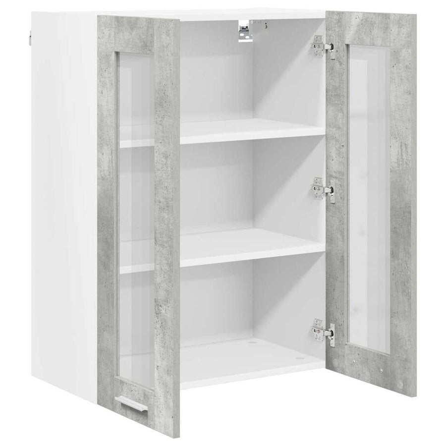 Hangkast Riga Beton Grijs 60 x 31 x 80 cm Bewerkt hout
