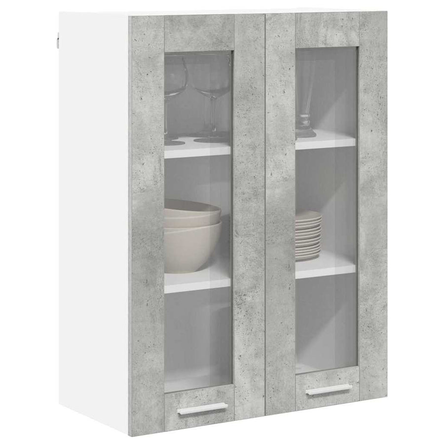 Hangkast Riga Beton Grijs 60 x 31 x 80 cm Bewerkt hout