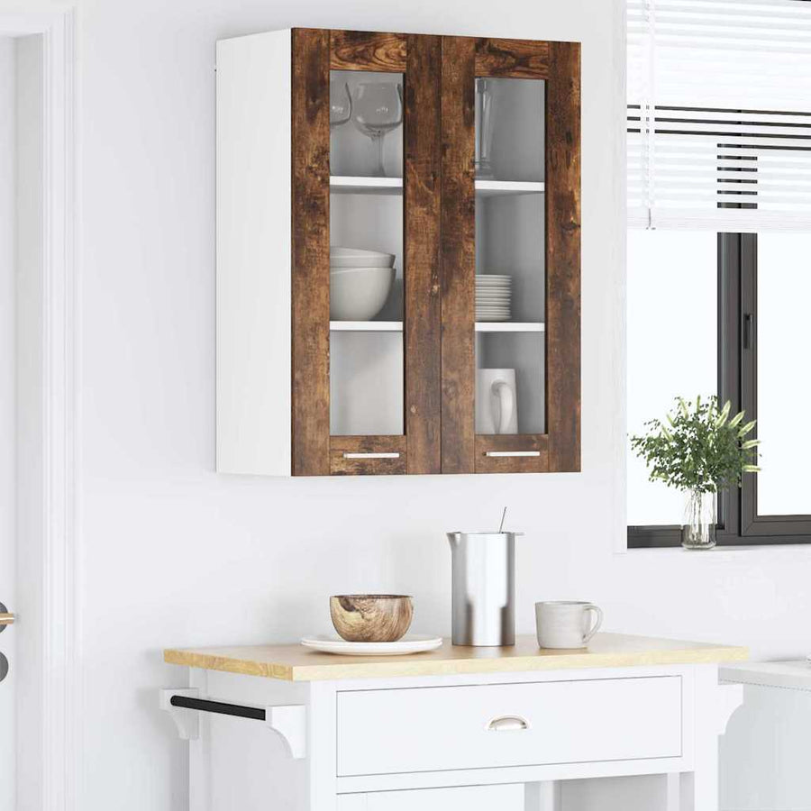 Hangkast Riga Gerookt eiken 60 x 31 x 80 cm Bewerkt hout