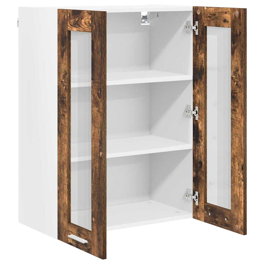 Hangkast Riga Gerookt eiken 60 x 31 x 80 cm Bewerkt hout