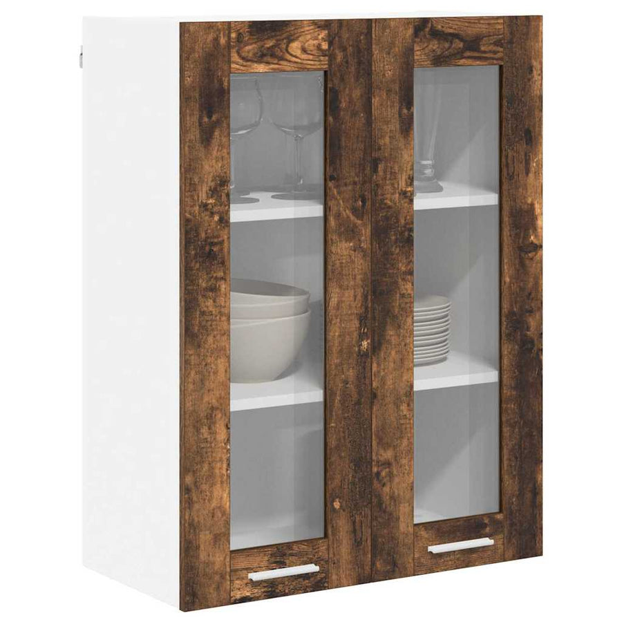 Hangkast Riga Gerookt eiken 60 x 31 x 80 cm Bewerkt hout