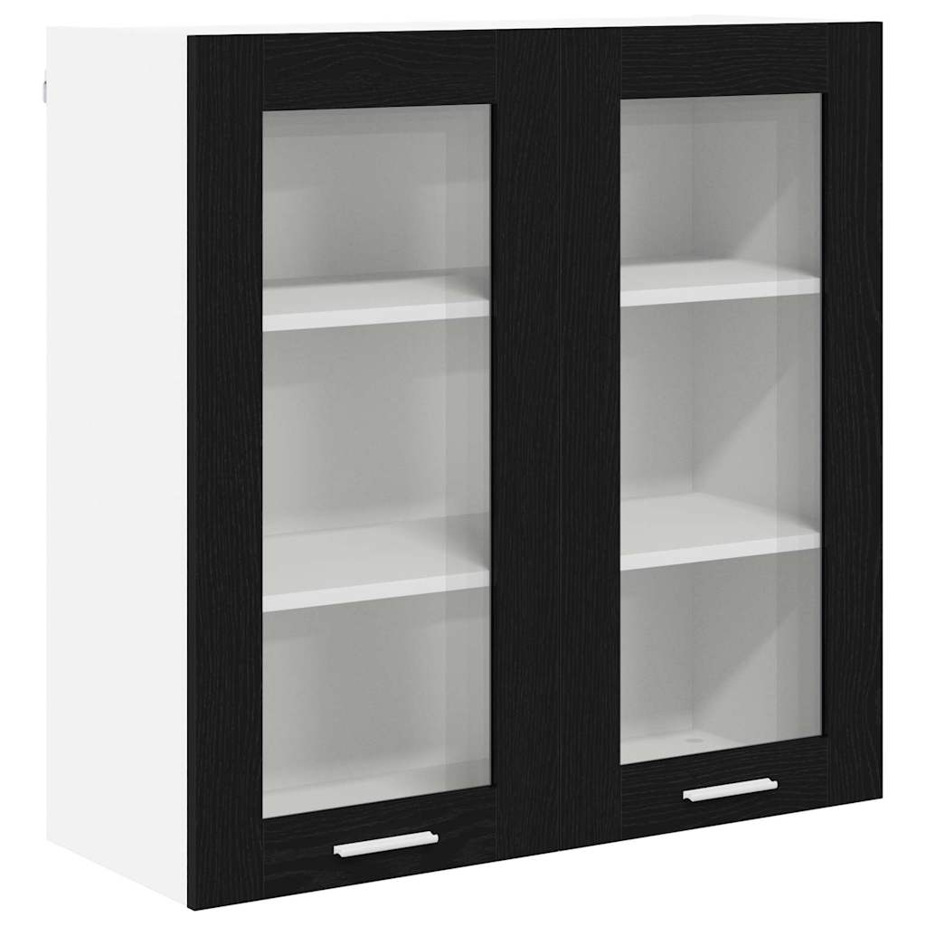 Hangkast Riga Zwart Eiken 80 x 31 x 80 cm Bewerkt hout