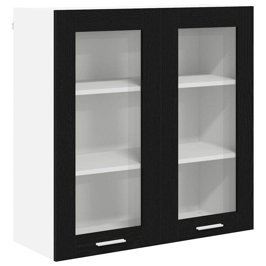 Hangkast Riga Zwart Eiken 80 x 31 x 80 cm Bewerkt hout