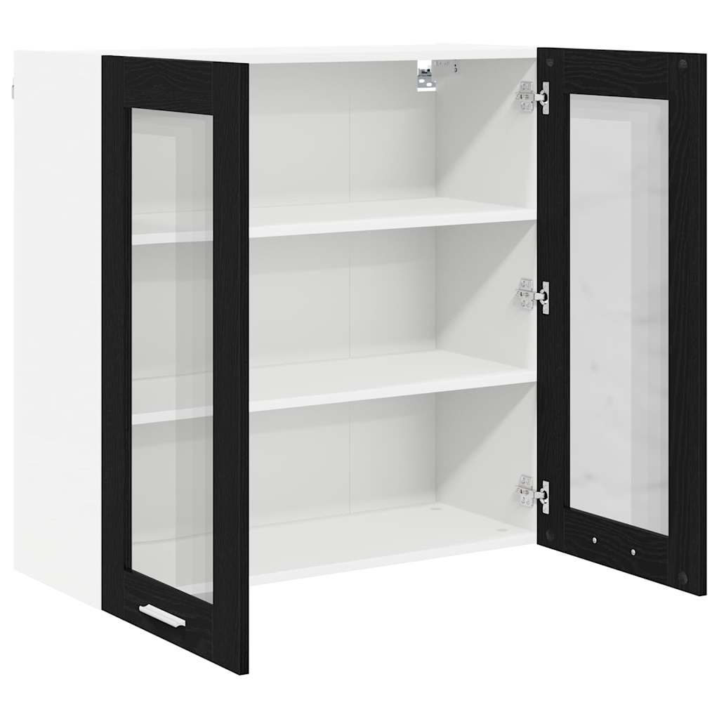 Hangkast Riga Zwart Eiken 80 x 31 x 80 cm Bewerkt hout