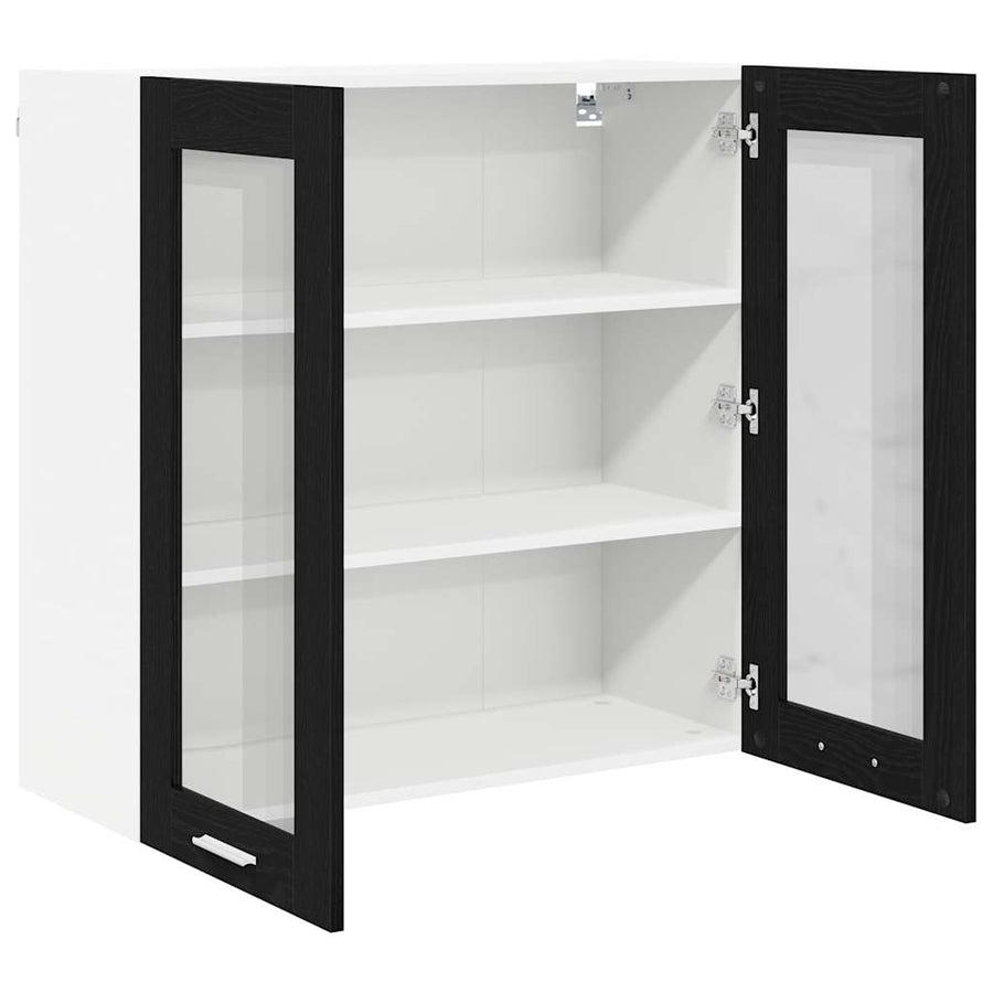 Hangkast Riga Zwart Eiken 80 x 31 x 80 cm Bewerkt hout