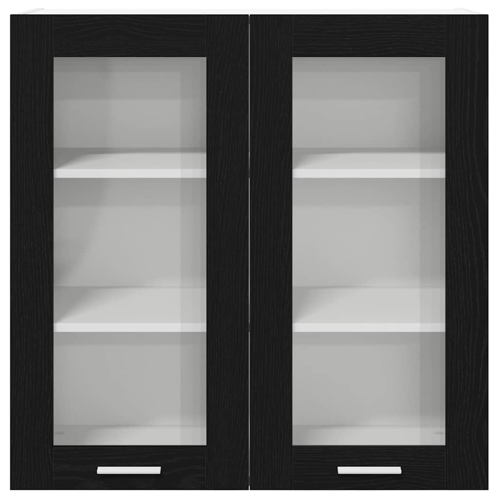Hangkast Riga Zwart Eiken 80 x 31 x 80 cm Bewerkt hout