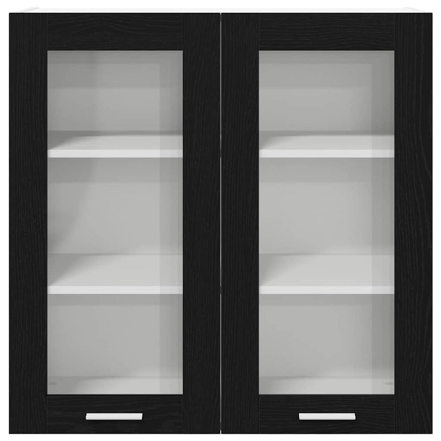 Hangkast Riga Zwart Eiken 80 x 31 x 80 cm Bewerkt hout