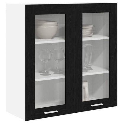 Hangkast Riga Zwart Eiken 80 x 31 x 80 cm Bewerkt hout