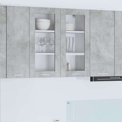 Hangkast Riga Beton Grijs 80 x 31 x 80 cm Bewerkt hout