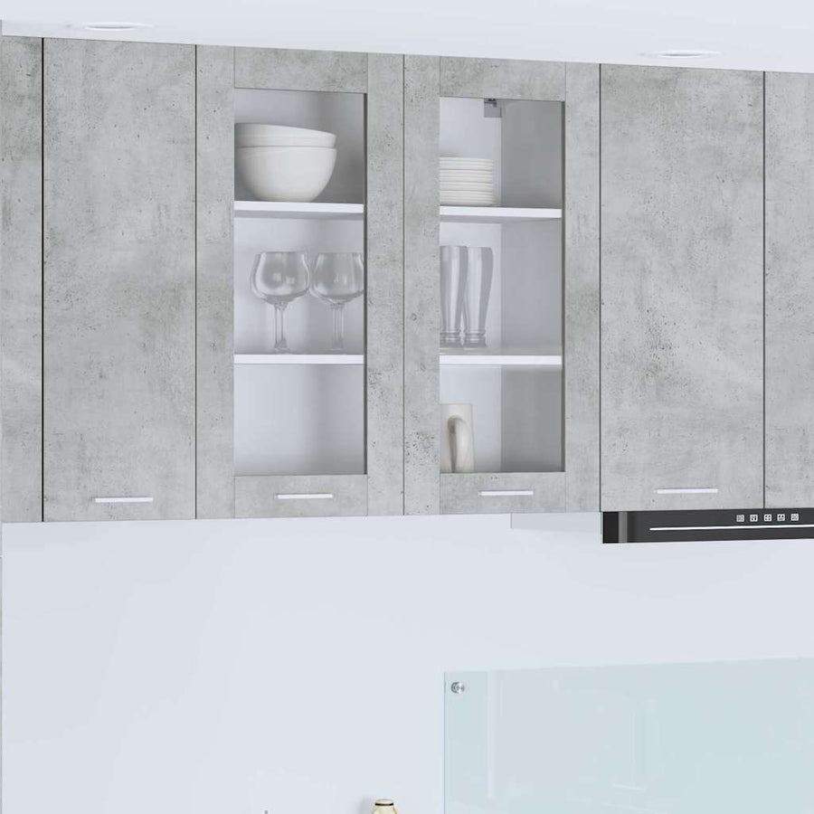 Hangkast Riga Beton Grijs 80 x 31 x 80 cm Bewerkt hout