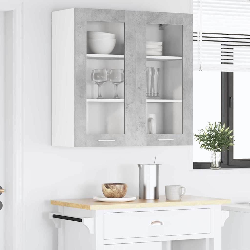 Hangkast Riga Beton Grijs 80 x 31 x 80 cm Bewerkt hout