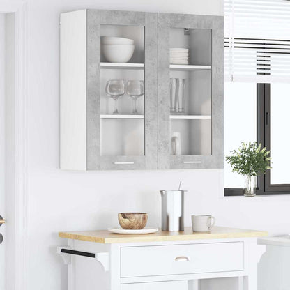 Hangkast Riga Beton Grijs 80 x 31 x 80 cm Bewerkt hout