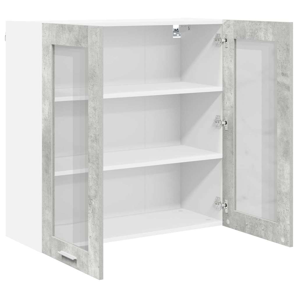 Hangkast Riga Beton Grijs 80 x 31 x 80 cm Bewerkt hout