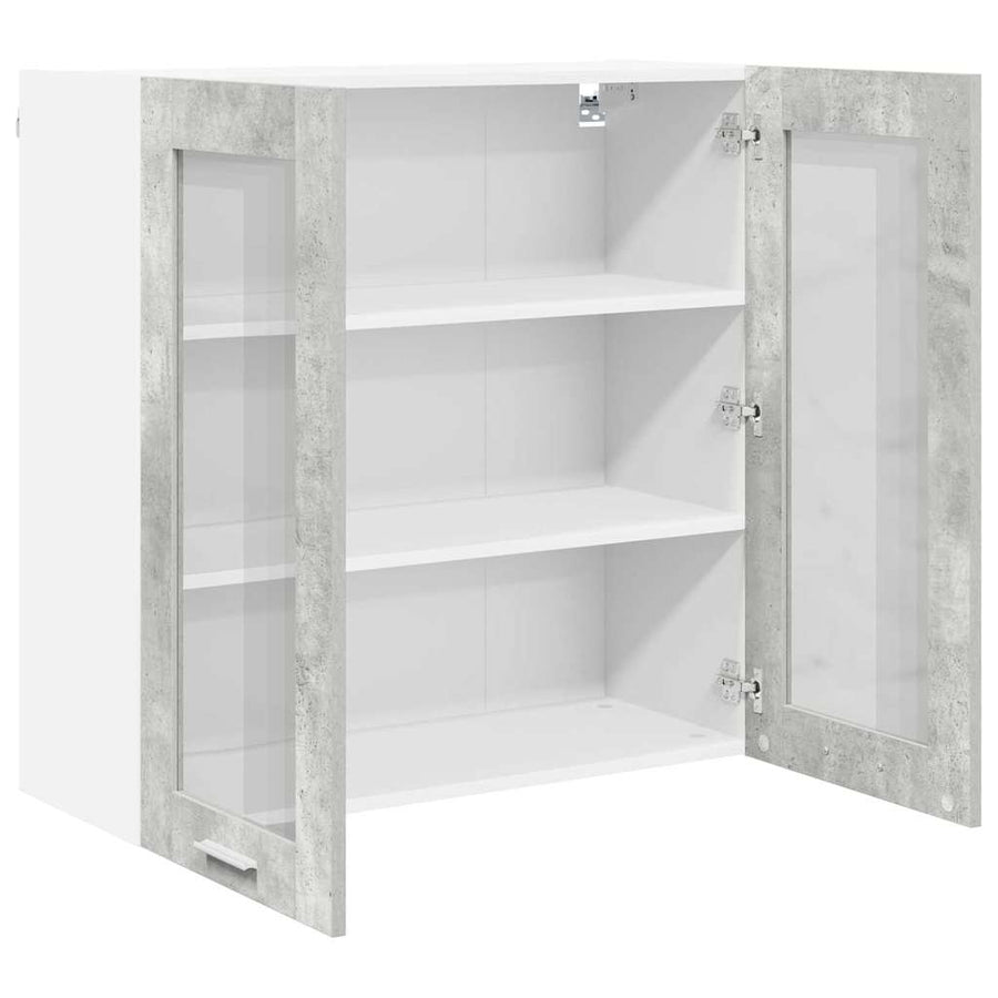Hangkast Riga Beton Grijs 80 x 31 x 80 cm Bewerkt hout
