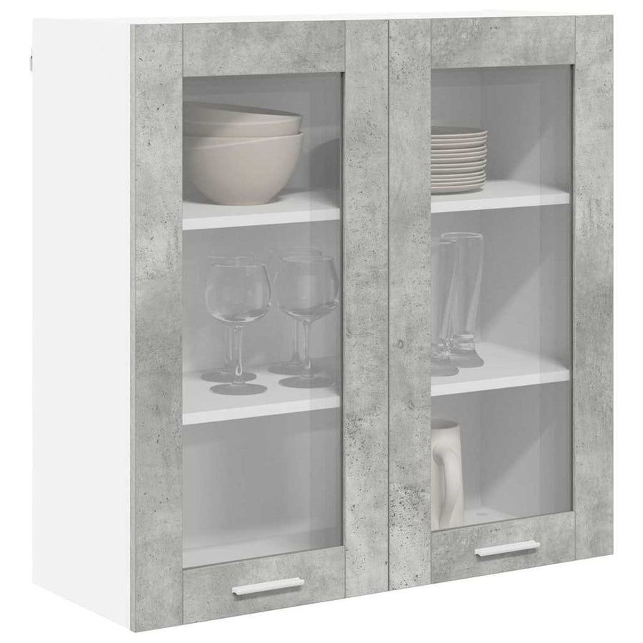 Hangkast Riga Beton Grijs 80 x 31 x 80 cm Bewerkt hout