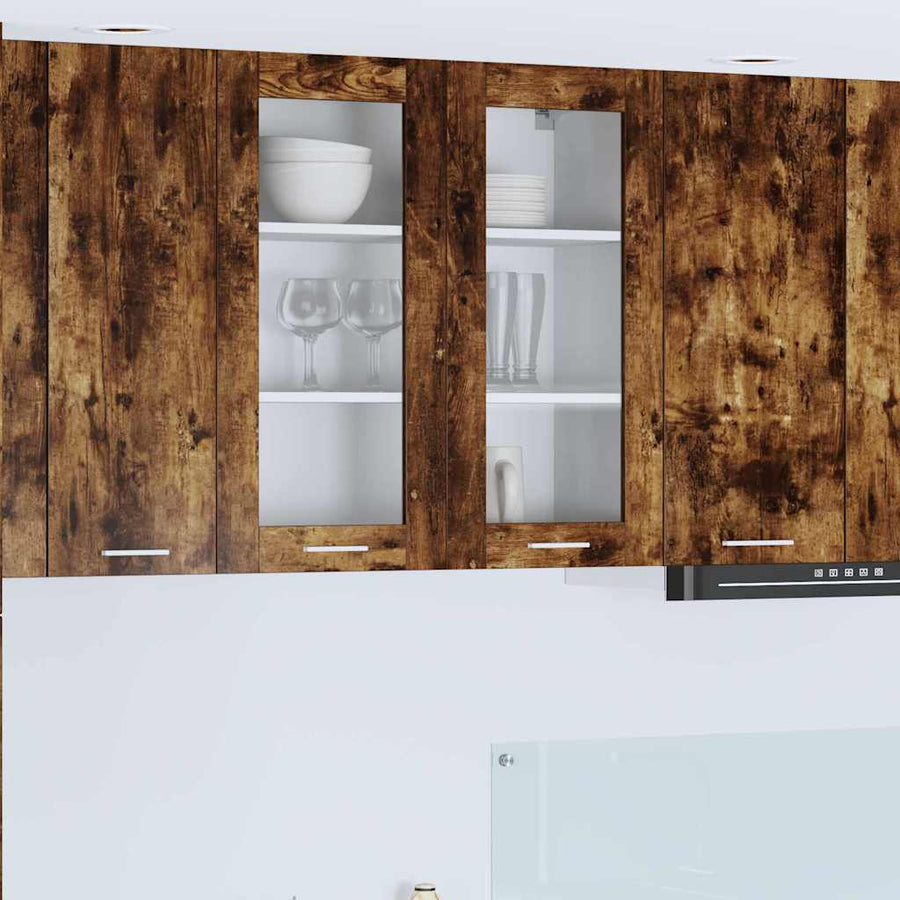 Hangkast Riga Gerookt eiken 80 x 31 x 80 cm Bewerkt hout