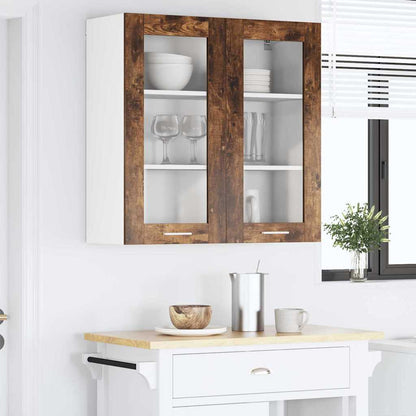 Hangkast Riga Gerookt eiken 80 x 31 x 80 cm Bewerkt hout
