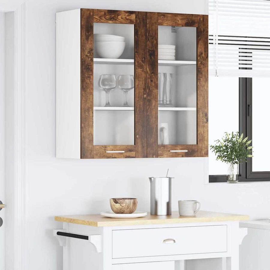 Hangkast Riga Gerookt eiken 80 x 31 x 80 cm Bewerkt hout