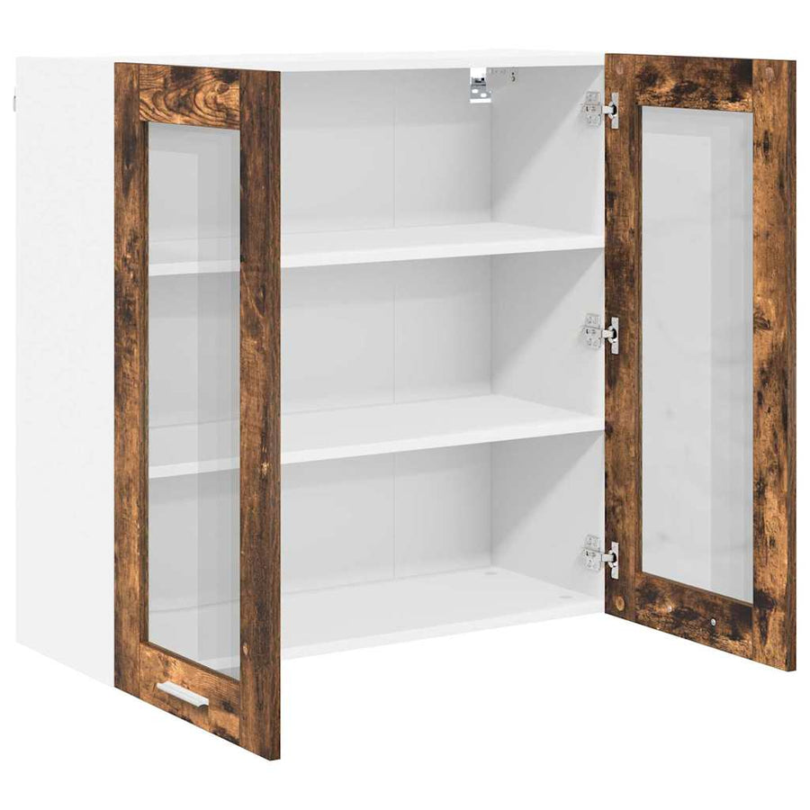 Hangkast Riga Gerookt eiken 80 x 31 x 80 cm Bewerkt hout