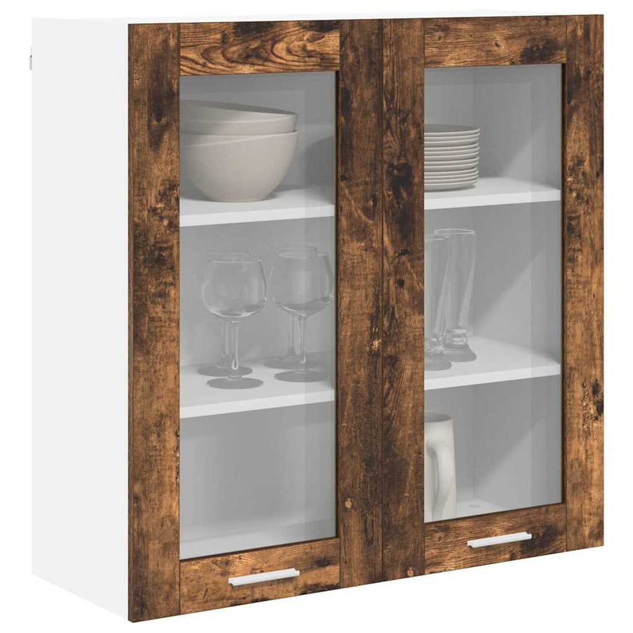 Hangkast Riga Gerookt eiken 80 x 31 x 80 cm Bewerkt hout