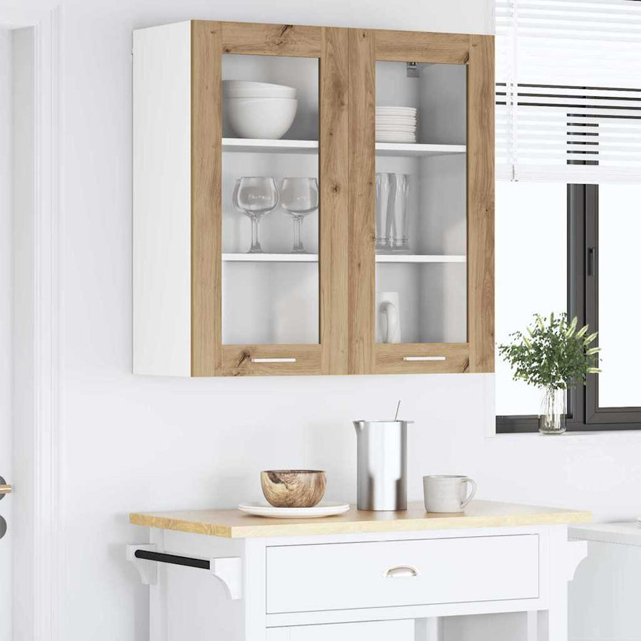 Hangkast Riga Artisan Eiken 80 x 31 x 80 cm Bewerkt hout