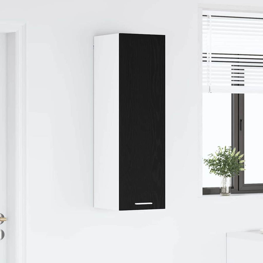 Hangkast Riga Zwart Eiken 30 x 31 x 100 cm Bewerkt hout
