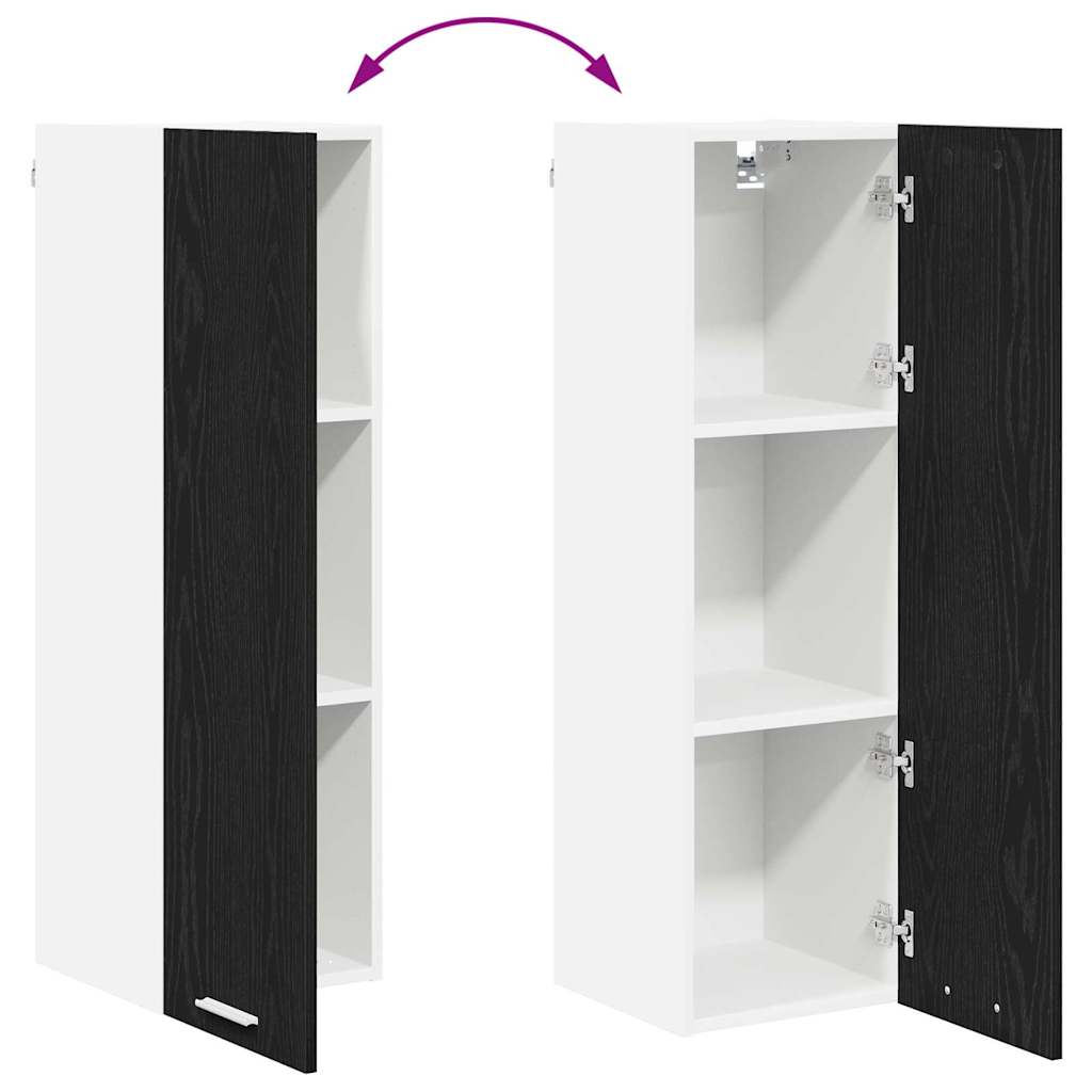 Hangkast Riga Zwart Eiken 30 x 31 x 100 cm Bewerkt hout