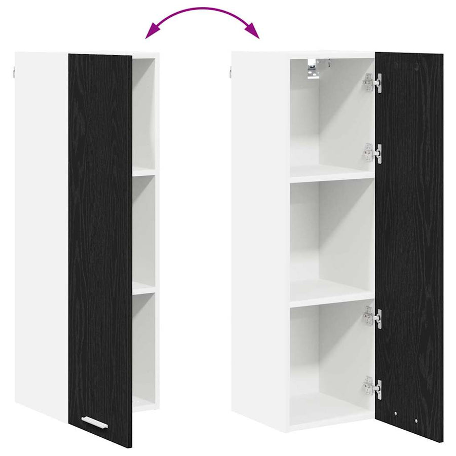 Hangkast Riga Zwart Eiken 30 x 31 x 100 cm Bewerkt hout