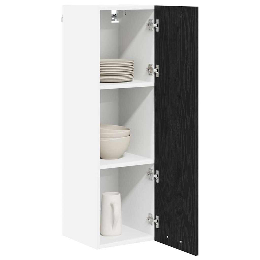 Hangkast Riga Zwart Eiken 30 x 31 x 100 cm Bewerkt hout