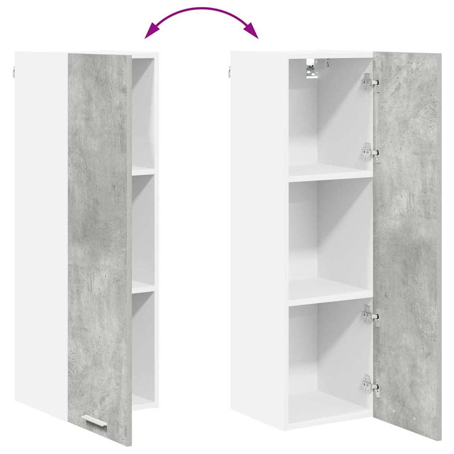 Hangkast Riga Beton Grijs 30 x 31 x 100 cm Bewerkt hout