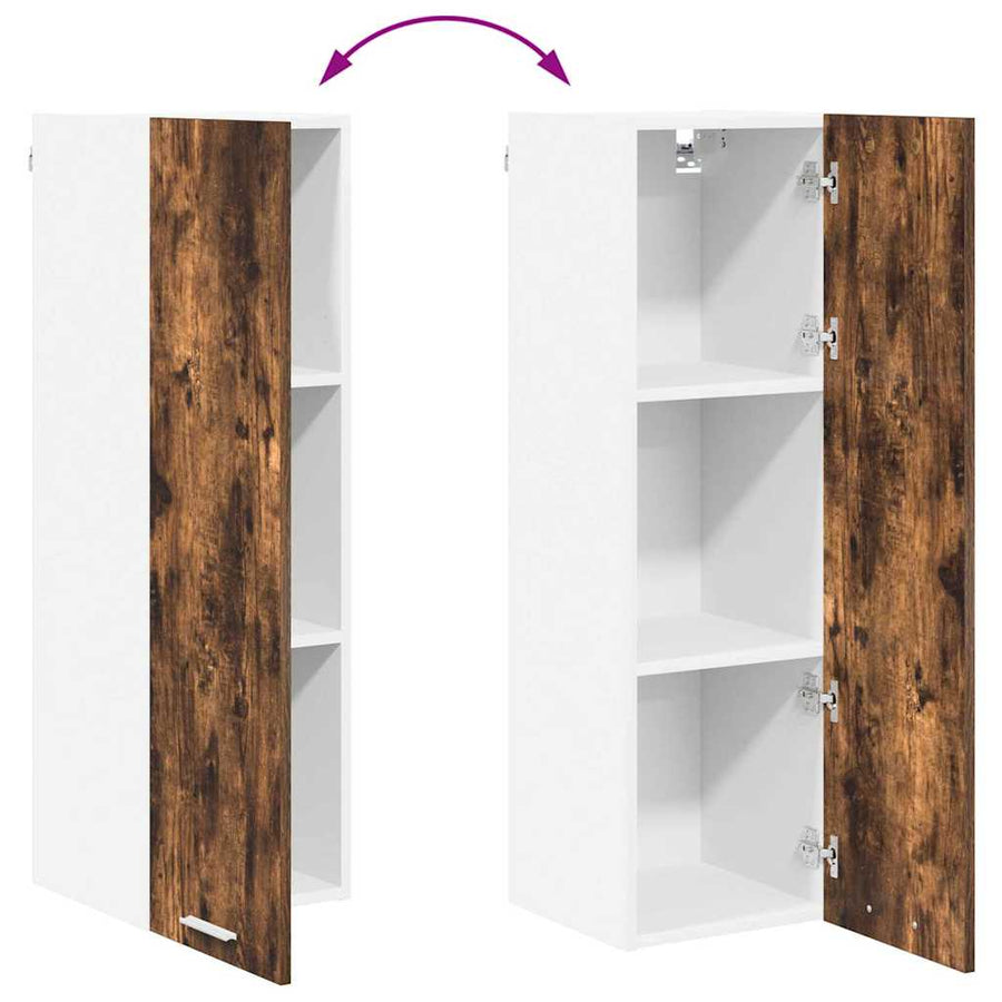 Hangkast Riga Gerookt eiken 30 x 31 x 100 cm Bewerkt hout