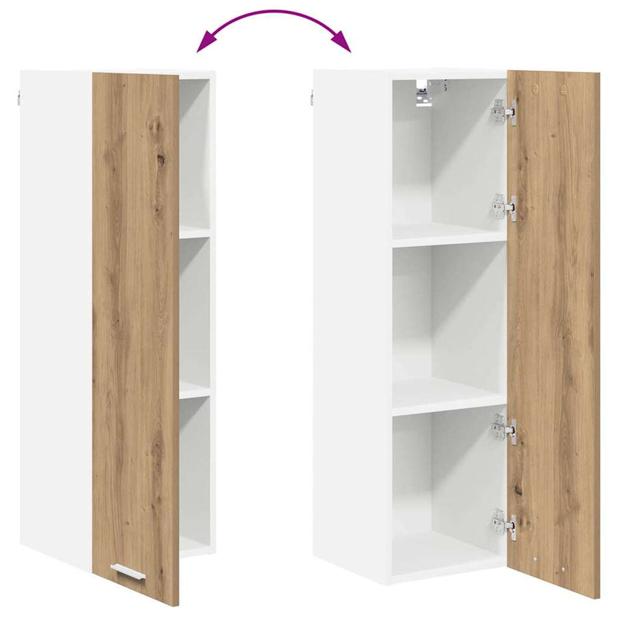 Hangkast Riga Artisan Eiken 30 x 31 x 100 cm Bewerkt hout