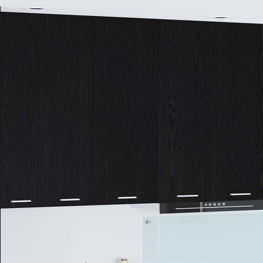 Hangkast Riga Zwart Eiken 40 x 31 x 100 cm Bewerkt hout