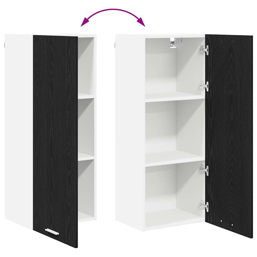 Hangkast Riga Zwart Eiken 40 x 31 x 100 cm Bewerkt hout