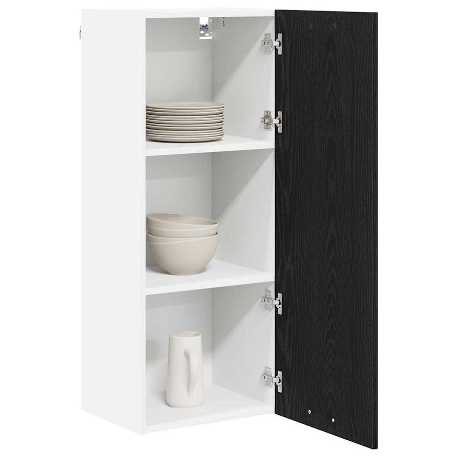 Hangkast Riga Zwart Eiken 40 x 31 x 100 cm Bewerkt hout